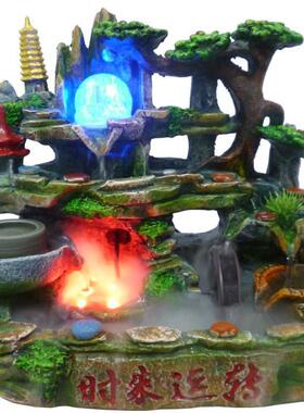 义乌水工艺品水风水轮JWH流树脂假山泉室流内水景喷摆件8273