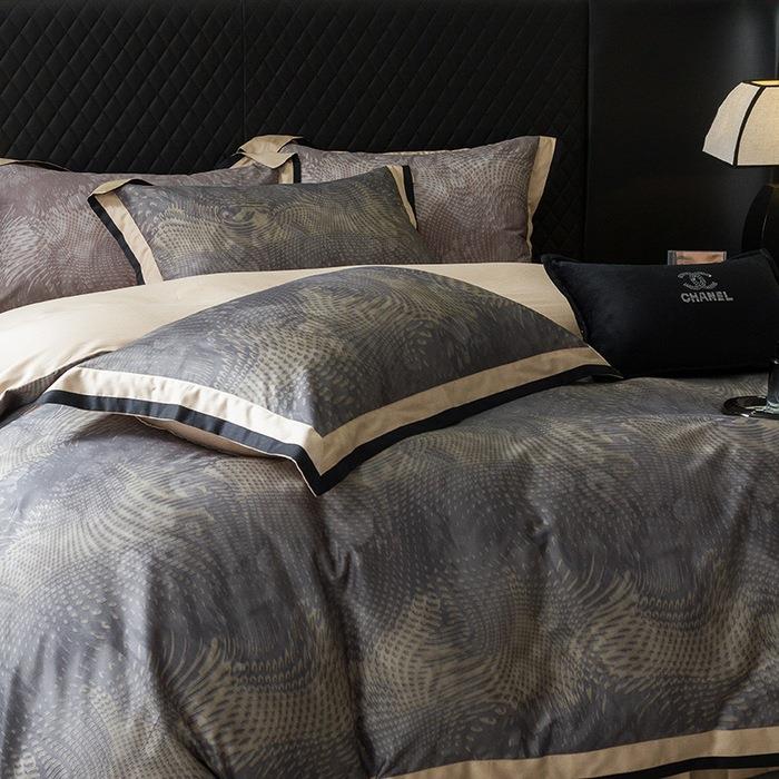 款轻奢四法复古暗纹2025新100S长绒棉数式码印457花款件套-芙笙