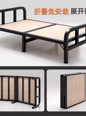 单人床双FCQ人床家用午休硬板床简易拼床铁艺钢折木床成人1米床2