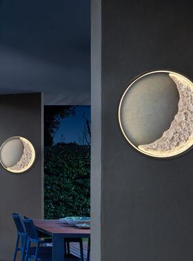 LD月牙壁E灯外户挂壁灯防水球灯现代简约月亮BER灯客月厅创意围墙
