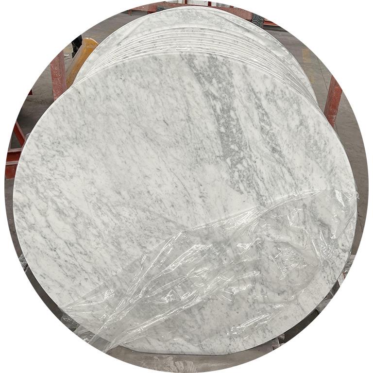大石桌面零卡拉理拉白中花白HVV圆桌餐桌茶然几售天大理石