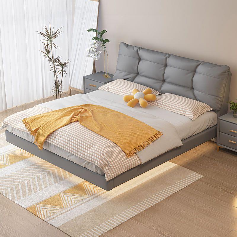 现代悬简约奶油风悬浮床双人床1QDC..8×2大床主卧轻风奢网红空床