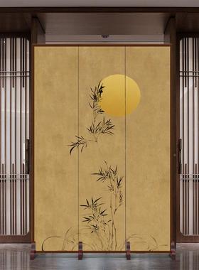 2025新风中入户玄关RWJ月宋代风式中古风亮竹子客厅移动屏隔断