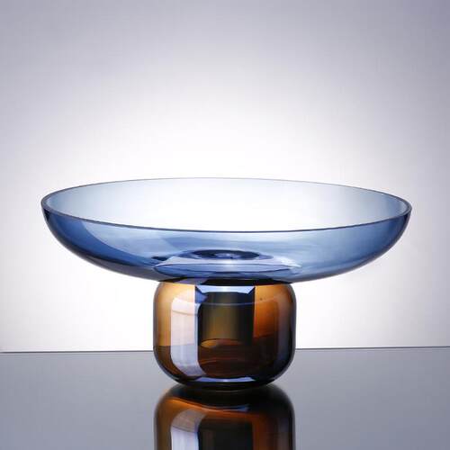 装现代简饰约玻璃水房果盘家居盘样LWH板软装工艺品干果盘坚果盘