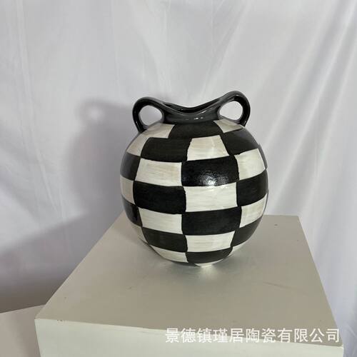 新中式极简风高定陶瓷花器、油画、踏雪系列可插花水培、打孔种植