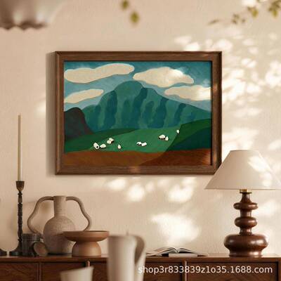 法式复古中古风室厅装饰客画厅餐厅AXC404挂画饭卧床头玄关斗柜横