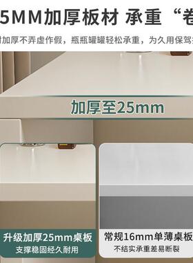 卧台室简约现代奶油风电脑书斗柜妆一体床67954尾转角化桌妆桌梳