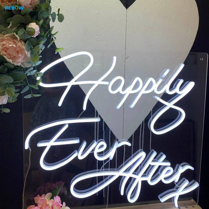 亚马逊爆款Happily ever after 发光字母氛围装饰灯霓虹灯发光字