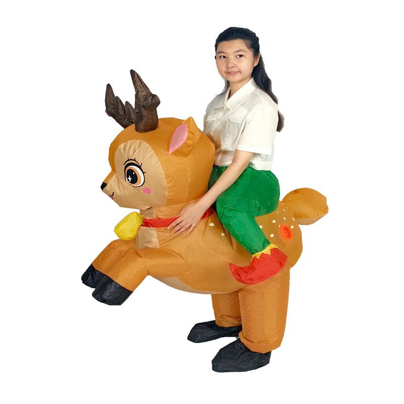 万圣节圣麋鹿河诞马猪派对道具通骑行卡服鹿充气NYW装玩具