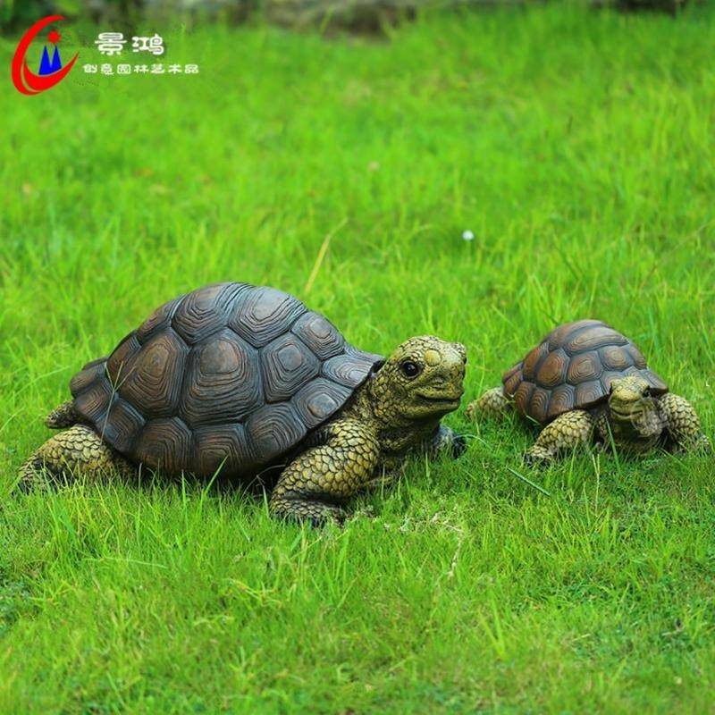 仿乌龟玻璃钢雕塑装饰艺园HIR庭院美工陈动物花真园林假山鱼缸摆