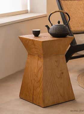 实木子凳子20646原木树墩边几圆墩雕形家用宿床头柜根茶几民树桩