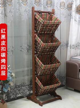 A6L实木吊置物架款收纳架卧室客厅通用书报架QKB多层储物篮