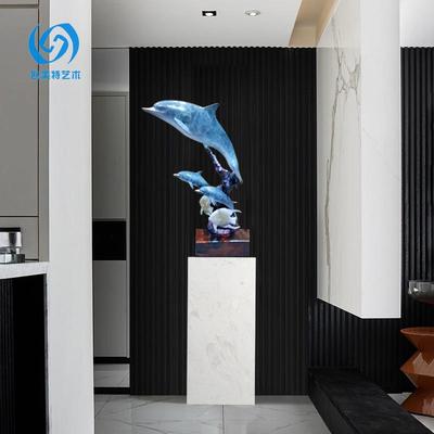 欧式铸铜工艺品海庭雕塑外酒柜装饰品户水景院园林景豚观动物MFG