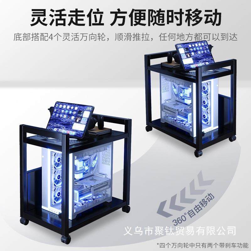 电竞房电脑主机可托架层移动机箱底置物座架落多地ZCL家用桌下小