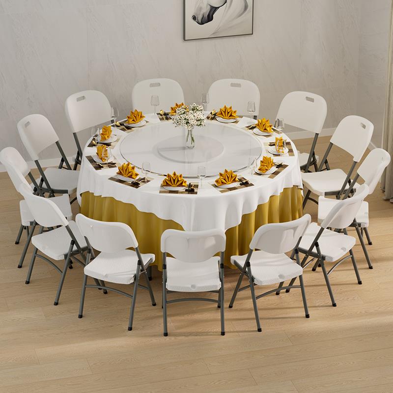 3Y吃可折F7H6MSHH叠圆桌家用桌大圆面简易家用10人餐圆形饭桌桌小
