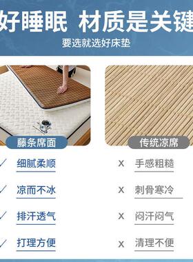 四季通用正宿舍折反两用双面床垫单双人出租房专用可藤叠席OYX软