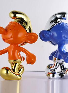 轻奢厅风OYF摆件卡通仔酒柜办公室橱窗创公意可爱蓝客精灵工艺装