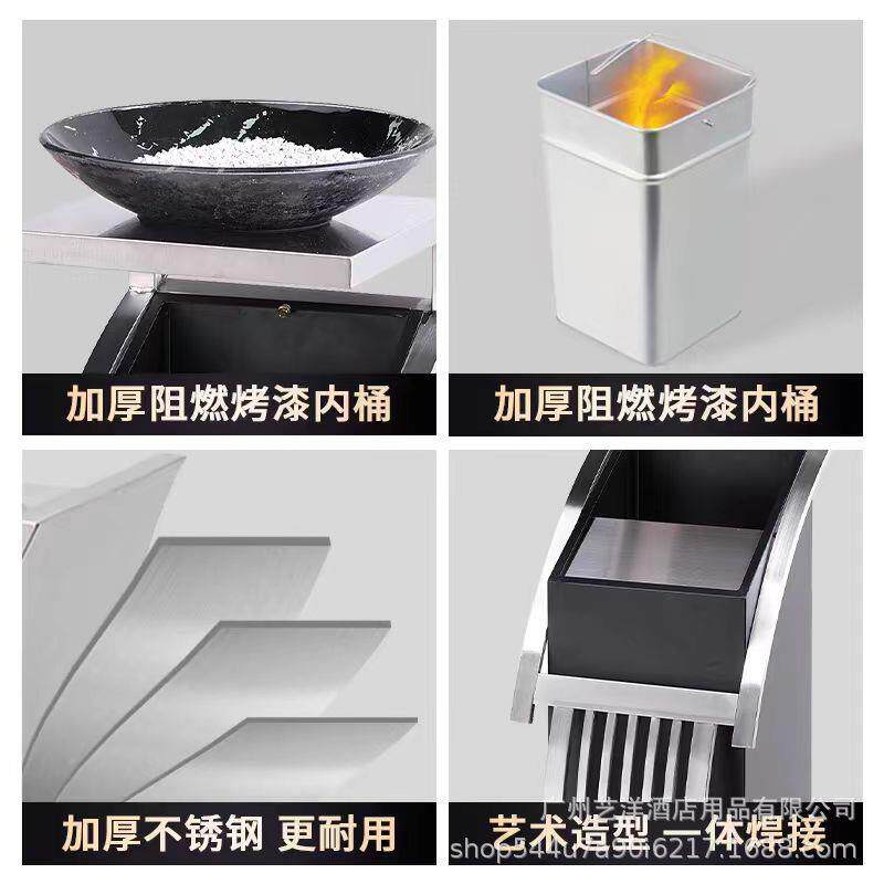 酒店垃圾桶堂大立灰式商用不锈钢带烟商场宾馆KTV大NQL厅缸走廊专