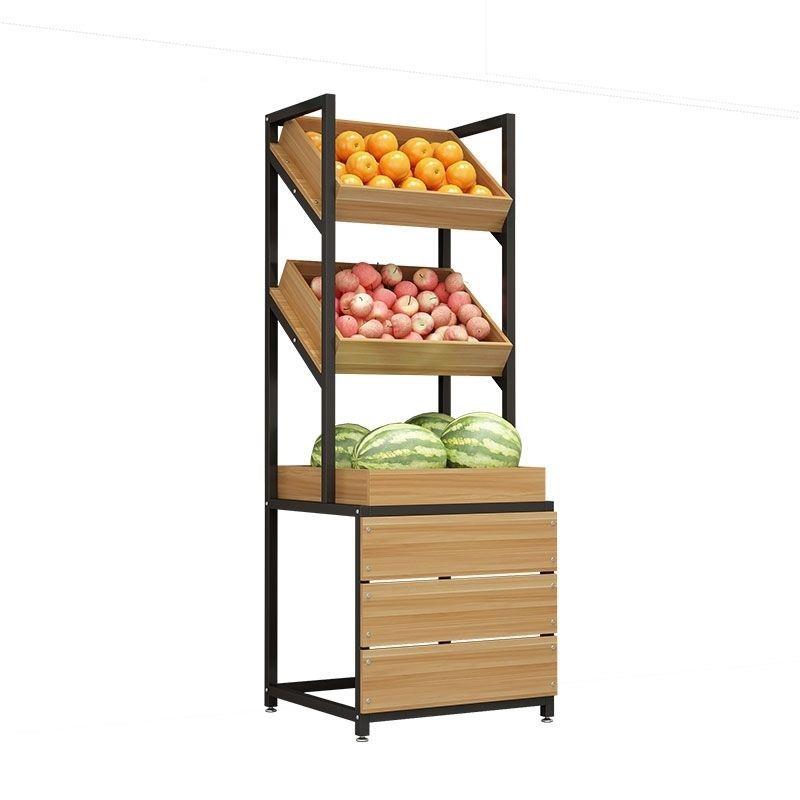 超市架水果架FOO展架多功示能子货蔬菜架架子钢木架