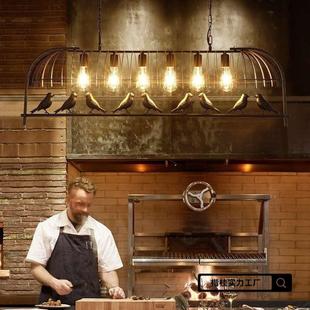 吊灯灯饰氛灯美发理GBA发店围灯灯具古美工业风复餐厅式 铁艺酒吧