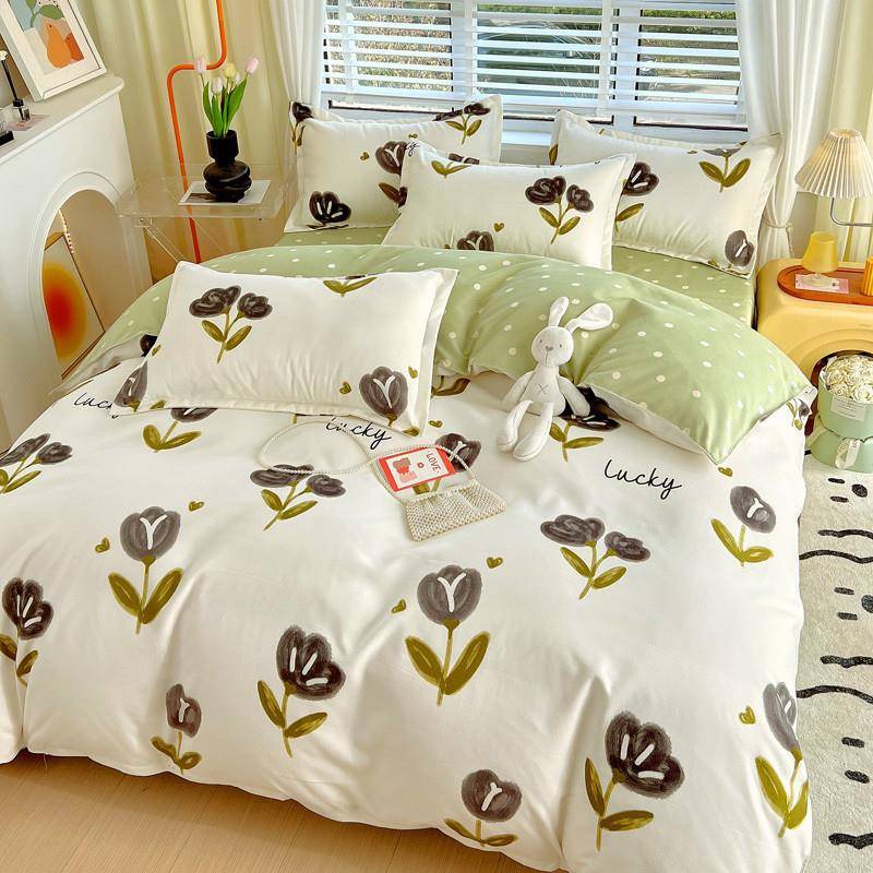 B2Z1OO%纯加厚亲肤棉宿四2iTHc5SX件套床单双人上用品单卡通被套