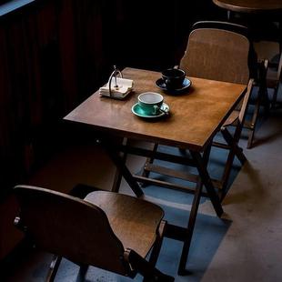 茶几复古折叠桌椅阳台椅休闲桌茶几庭椅院ZUC餐厅子靠椅背茶几家