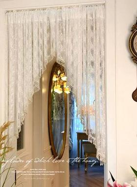 法式刺绣蕾丝免半截门帘打孔隔卧室ACV卫生间断创意风帘