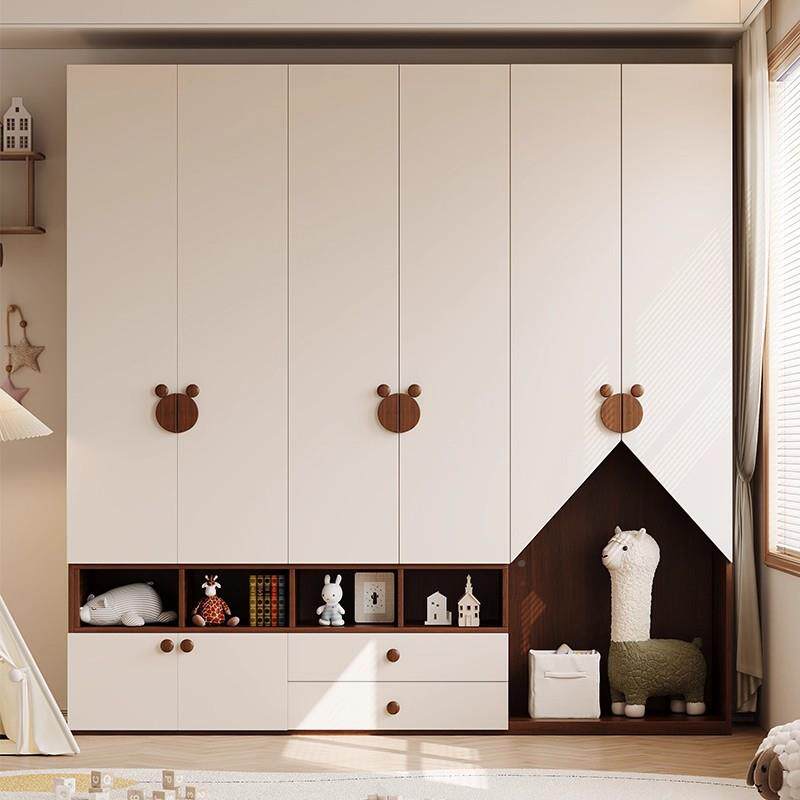 全实-木橡木2025款儿童物衣柜城组合男孩女孩堡卧新室收纳储大衣