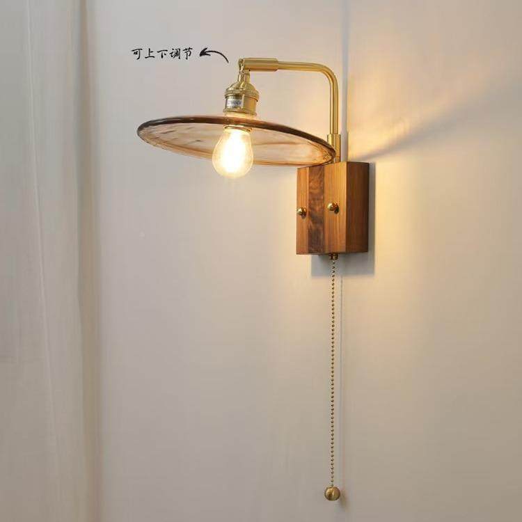 全铜壁灯复日式厅胡桃木古色主卧书卫房客卧室床头生无品牌/间餐