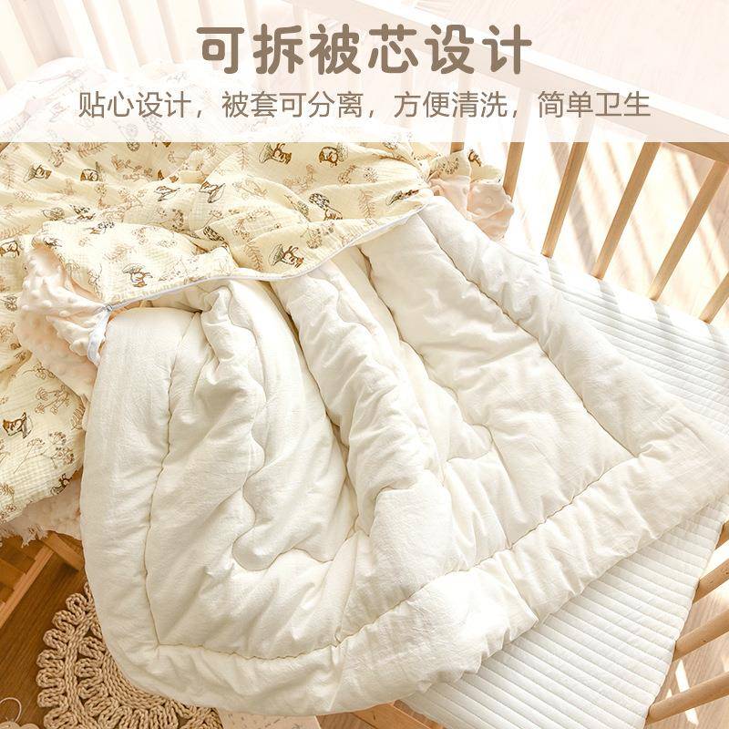 新儿生婴83810802儿纯棉被子秋冬宝宝加厚棉童花幼园儿可四拆洗季