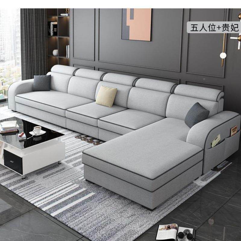新款客科技妃布沙发简约大小户型折叠L两型贵厅组合WDM布艺沙发用