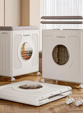 衣服玩收纳箱用大翻盖容量带滑家轮衣物整理箱杂物具UUQ被子储物