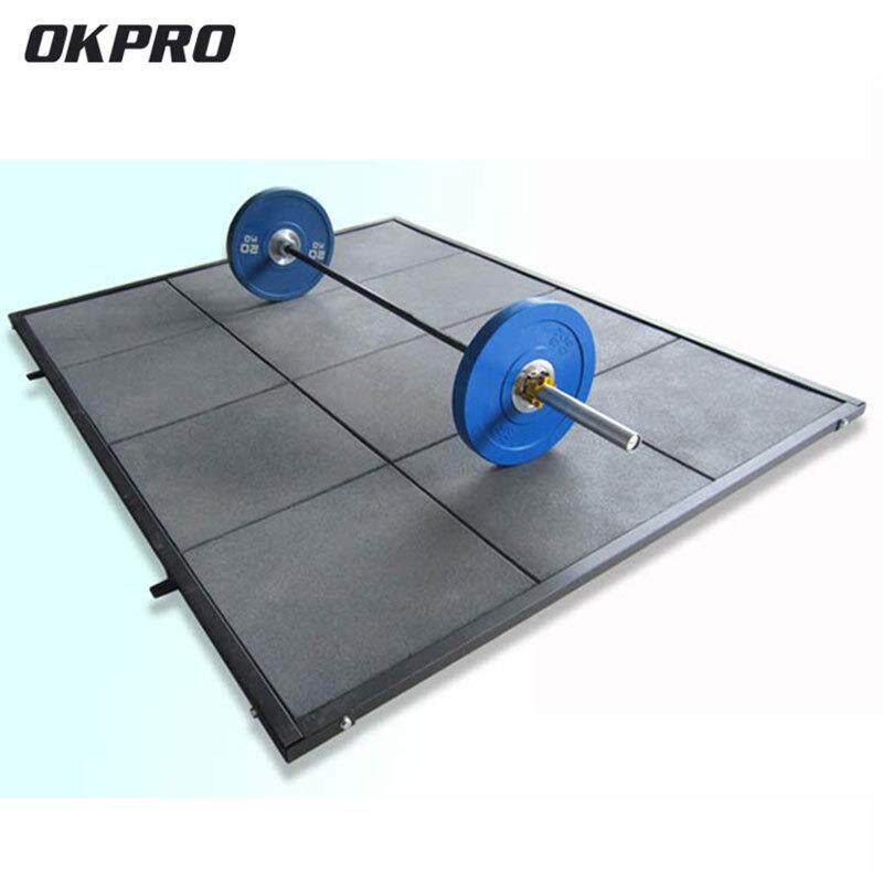 橡胶地训练抗地砸防摔杠铃地垫防震垫板重举台深JXV蹲架配套板