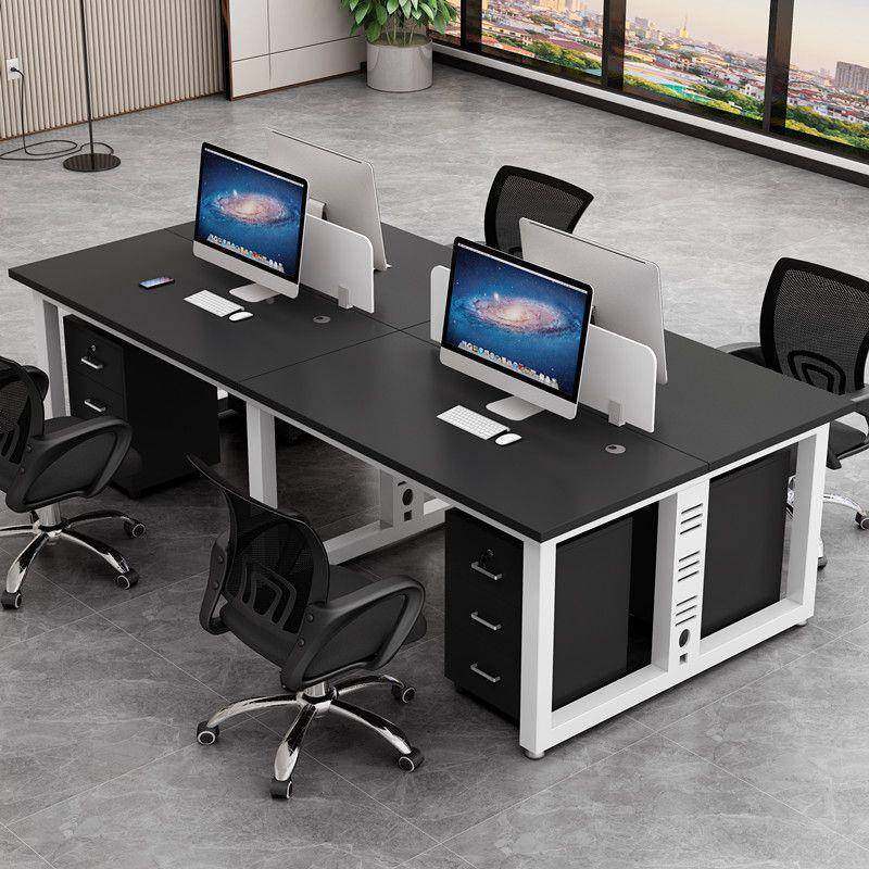 简约职员公员工电脑桌办屏公桌椅组合LSW2/4办/6人风工作位卡桌座