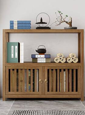 木博古架橡胶木置物地架中式实茶具柜子书落架客厅茶室摆件CHp46d