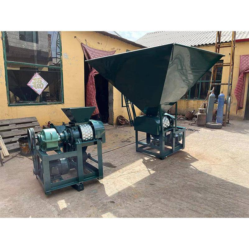 动式属js005矿移粉金压球5机5.KW对辊鹅卵煤球机石灰石木炭造块设