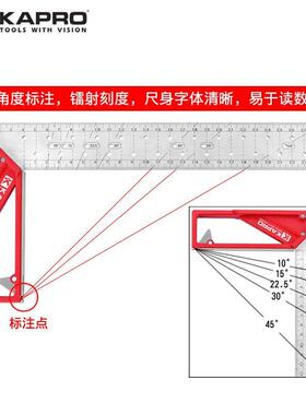 K角APRO0不锈钢直角尺9度5木工无品牌/4标注划线度尺353