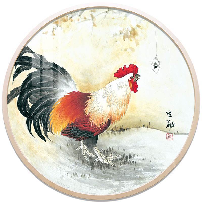 十二生肖鼠牛虎兔龙蛇马羊猴鸡狗猪圆形电箱装饰画儿童房动物挂画图片