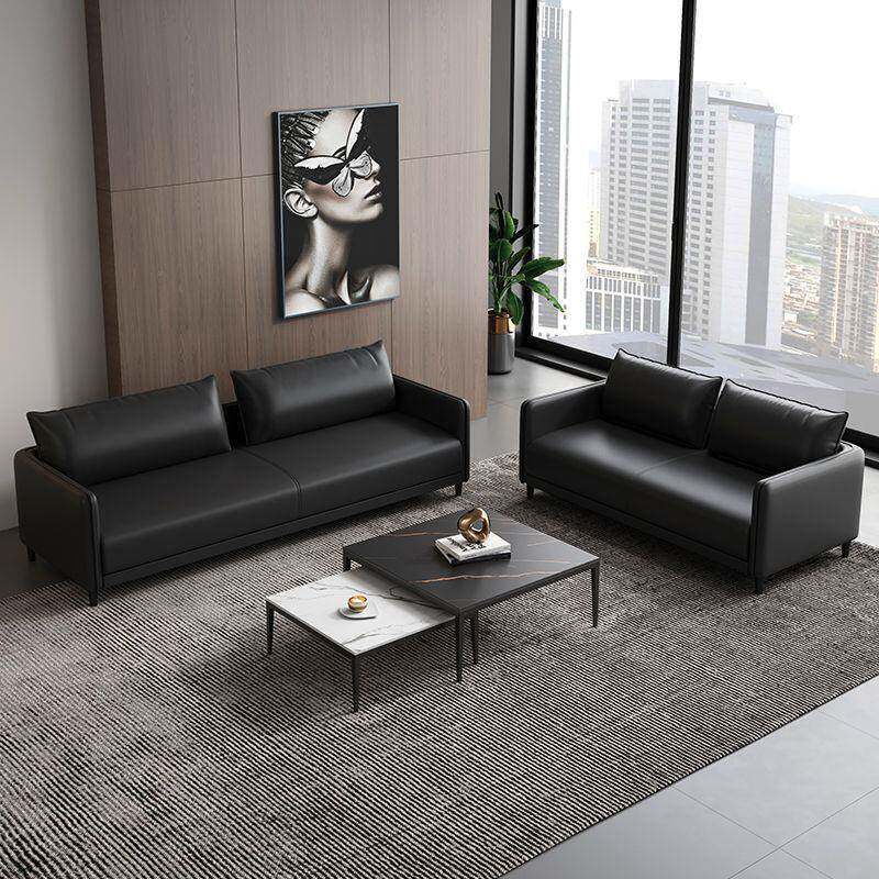 办公沙商约务接待简谈小型会客洽皮发沙发办无品牌/公室沙发茶几