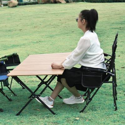 外折叠桌DYD椅装野餐露套营烧烤铝合金扶手木户纹五套件热销款