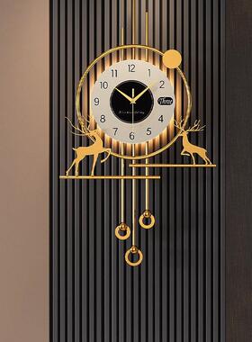 202F98556T6气5新款创轻奢钟表挂现代简意约大客厅钟静音挂表时钟