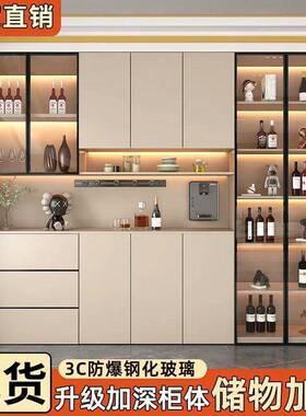 rCp78RmbE实木餐边柜代靠墙多功i能一体柜餐厅厨房纳简约现现做收