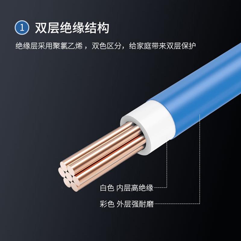 V玉蝶标电线国多股软芯线制B定R1.5VIS-4平方双层阻燃家装线定做