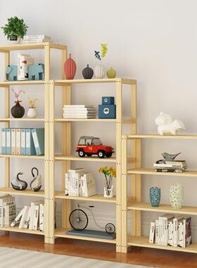 简易木置物架地木落储物架书架木架松子层架实货架木质多DEQ层架