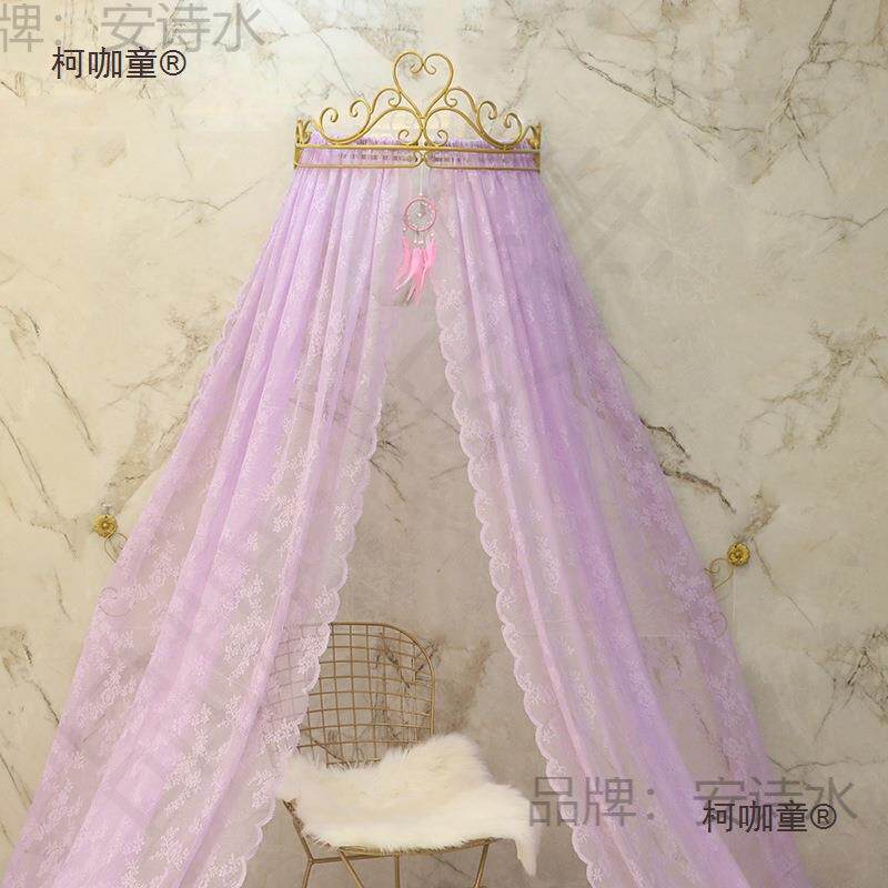 公主床幔蕾丝头窗FIH帘纱帐吊顶顶蚊帐冠宫廷韩式婚圆庆装饰床麦