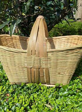 鸡蛋家购篮购物OZJ编老式菜篮手提编物制果菜篮子竹编制用品竹提
