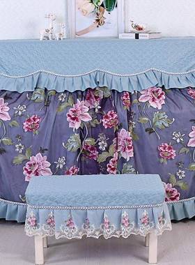 雕花HAS套牡丹钢琴罩罩园田布艺钢琴全简约蓝色