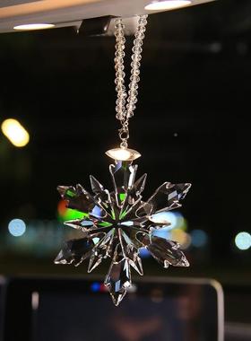 尾部饰新款女生饰雪花装汽挂吊BGG件2025网红车水晶创意车内法国