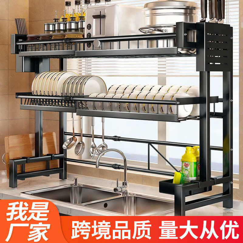 严选可伸缩厨房水槽置物架台面碗碟沥水篮水池洗碗池放碗筷盒收纳