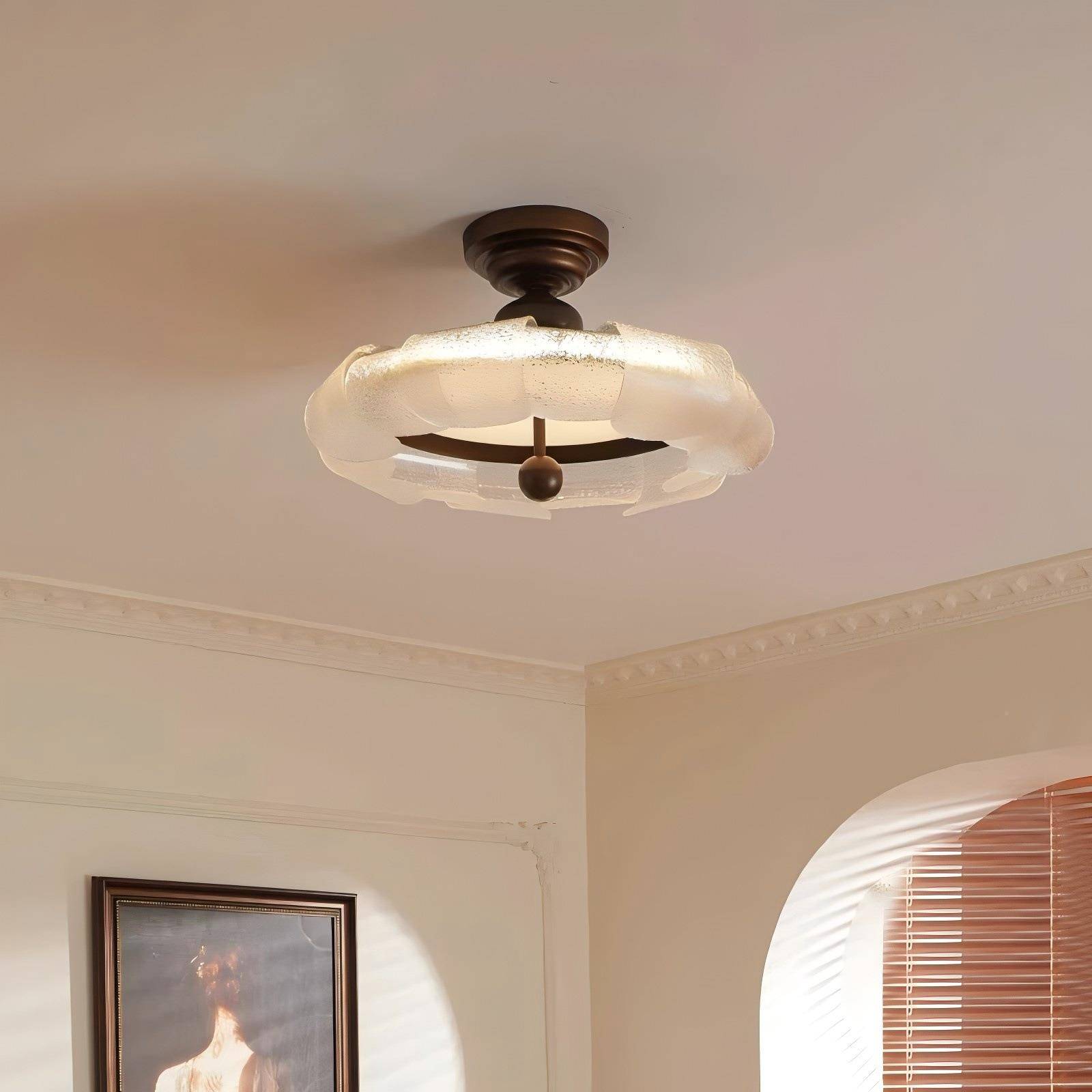 卧室吸顶卧灯中古美计具式复古主灯YX-8004简约法式设师书房灯饰